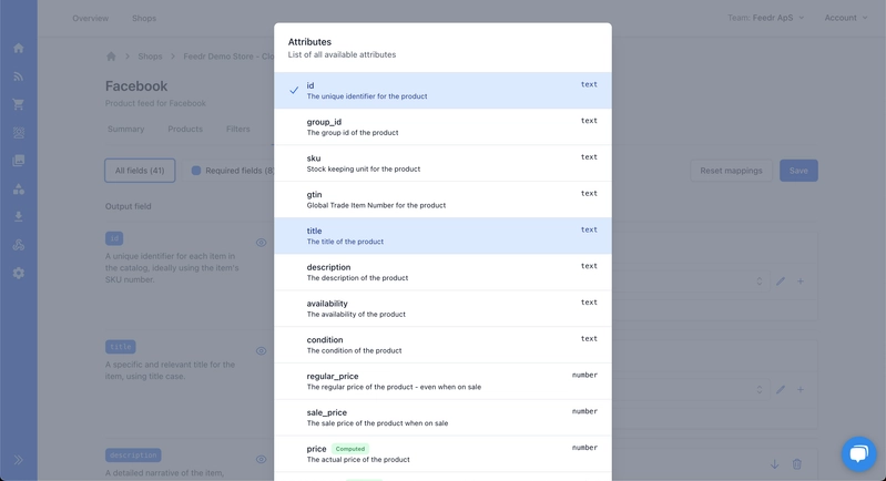 Output mapping - product attributes