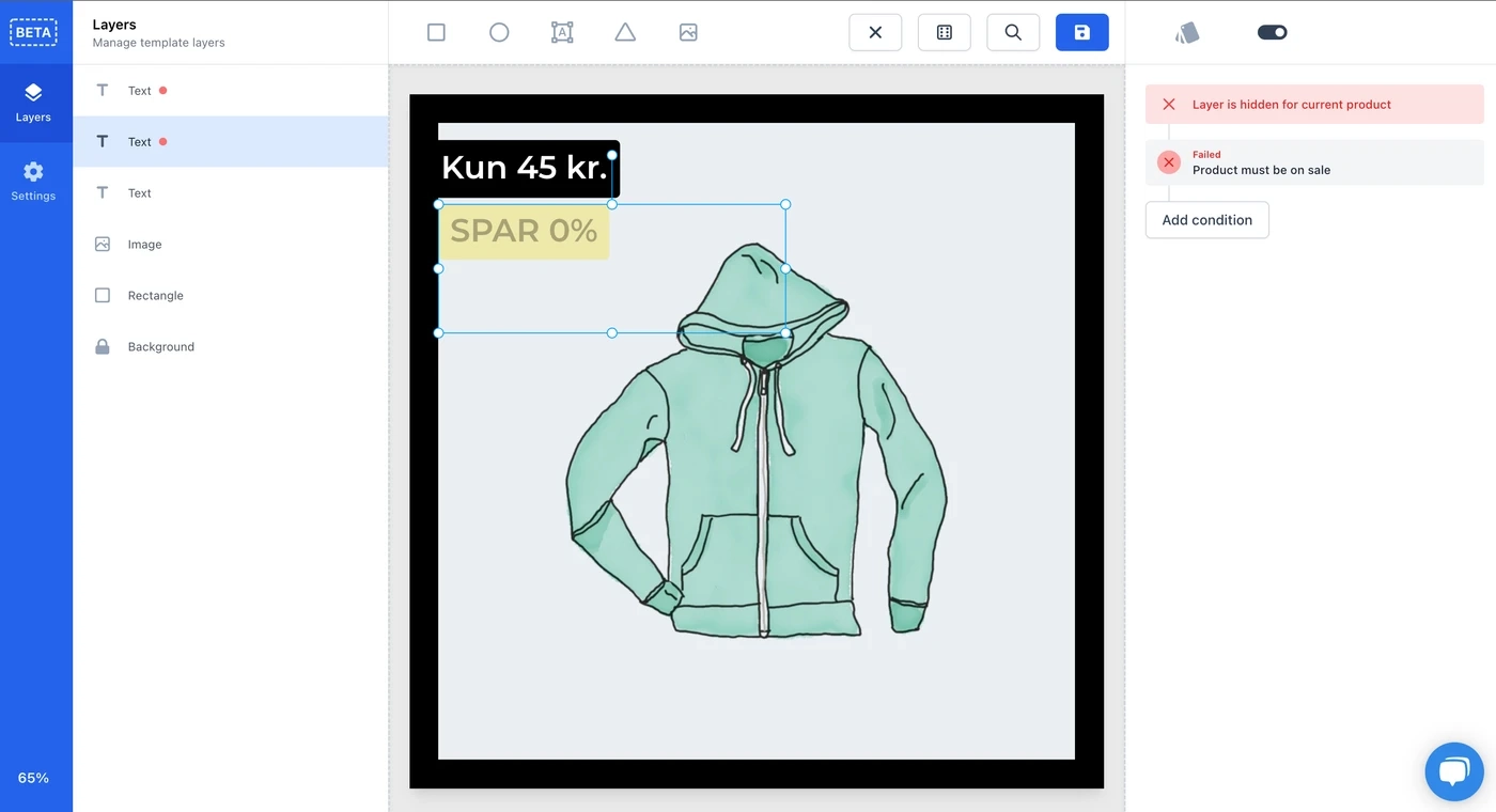 Image transformations layer conditions