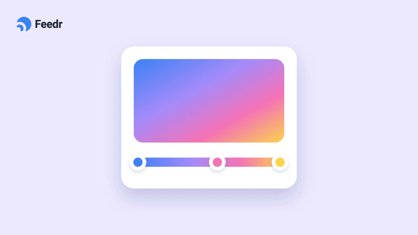 Illustration of a blue to pink to yellow gradient with a three-stop gradient slider
