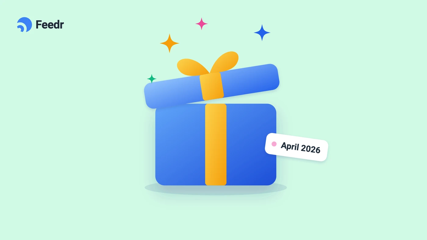 Illustration of an opening gift box tagged April 2026