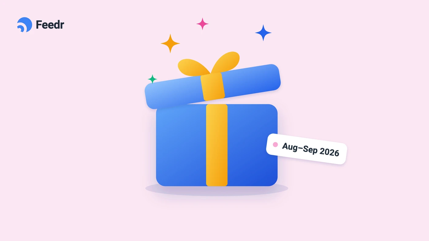 Illustration of an opening gift box tagged August to September 2026